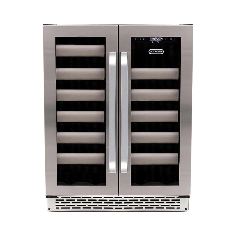Whynter 40 Bottle Stainless Steel Door Dual Zone Built-in Wine Refrigerator