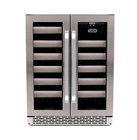 Whynter 40 Bottle Stainless Steel Door Dual Zone Built-in Wine Refrigerator