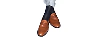 Trafalgar Men's Jasper Mercerized Cotton Ribbed Mid-Calf Solid Color Socks