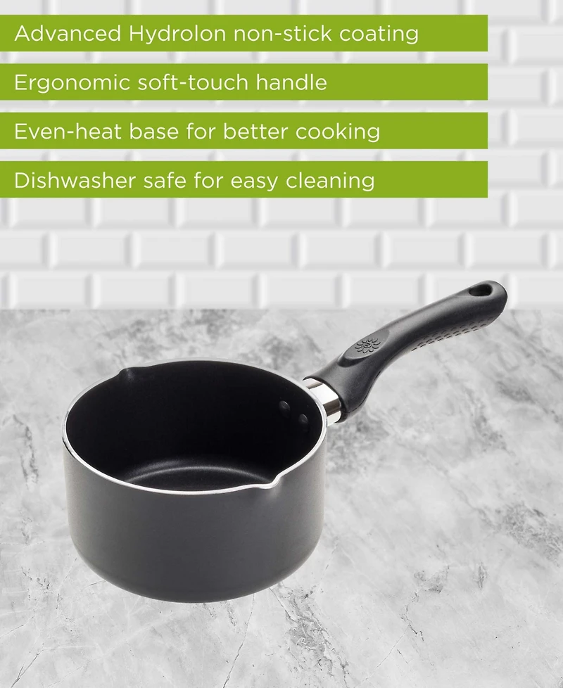 Ecolution Aluminum 1 Quart Evolve Non-Stick Saucepan with Pouring Spouts