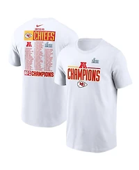 Men's Nike White Kansas City Chiefs 2022 Afc Champions Roster T-shirt