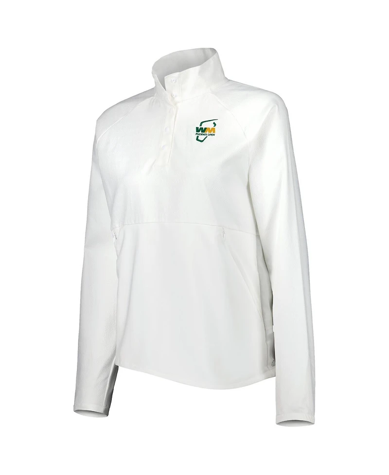 Women's adidas White Wm Phoenix Open Quarter-Snap Raglan Jacket