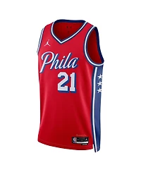 Men's Jordan Joel Embiid Red Philadelphia 76ers 2022/23 Statement Edition Swingman Jersey