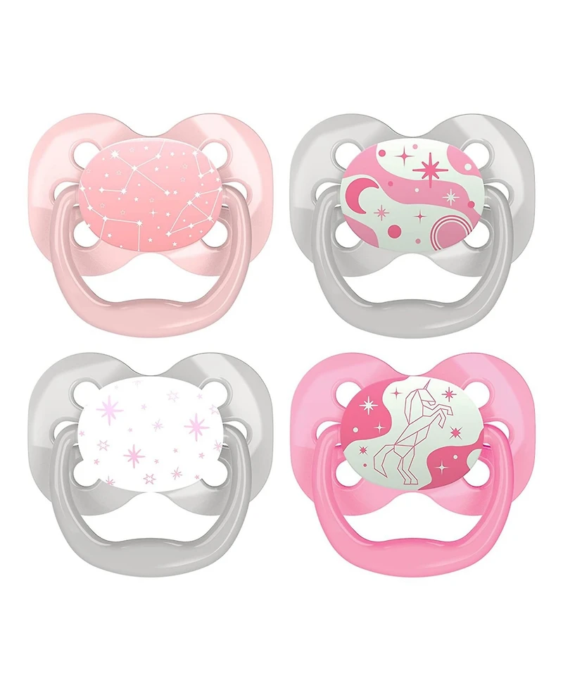 Dr. Browns Advantage Symmetrical Pacifier, Pink, 4 Pack