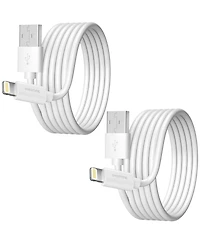 Overtime Apple MFi Certified iPhone 11/Xr/Se/10/8 10ft Charging Cable | Usb to Lightning Cable for iPhone - White (2-Pack)