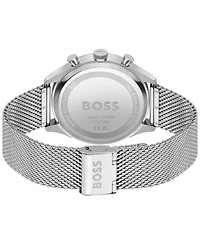 Hugo Boss Men's Gregor Quartz Chronograph Silver-Tone Stainless Steel Watch 45mm