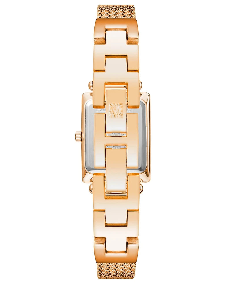 Anne Klein Women's Three Hand Quartz Rose Gold-tone Stainless Steel Band Watch, 21.5mm