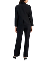 Le Suit Women's Contrast-Trim Peak-Lapel Pantsuit, Regular and Petite