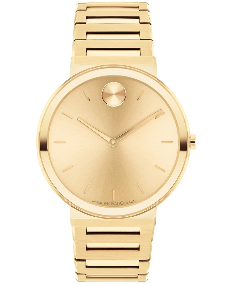 Movado Men's Bold Horizon Swiss Quartz Ionic Plated Light Gold-Tone Steel Watch 40mm