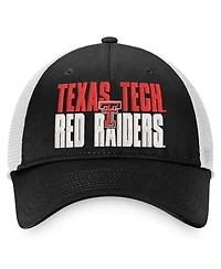 Men's Top of the World Black, White Texas Tech Red Raiders Stockpile Trucker Snapback Hat