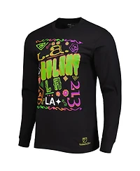 Men's Mitchell & Ness Black La Galaxy Papel Picado Long Sleeve T-shirt