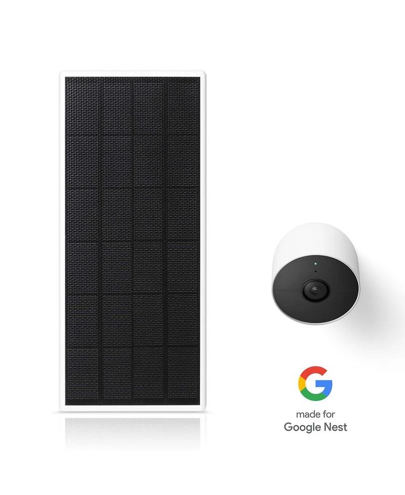 Wasserstein Solar Panel for Google Nest Cam Outdoor or Indoor, Battery - 2.5W Solar Power - Made for Google Nest (2 Pack)