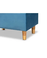 Baxton Studio Elias Modern and Contemporary Velvet Fabric Upholstered Finished Wood Storage Ottoman