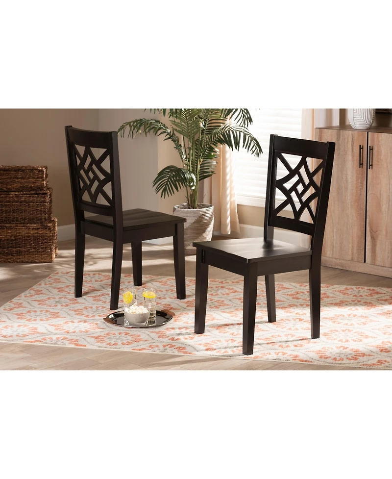 Baxton Studio Nicolette Modern and Contemporary 2-Piece Finished Wood Dining Chair Set