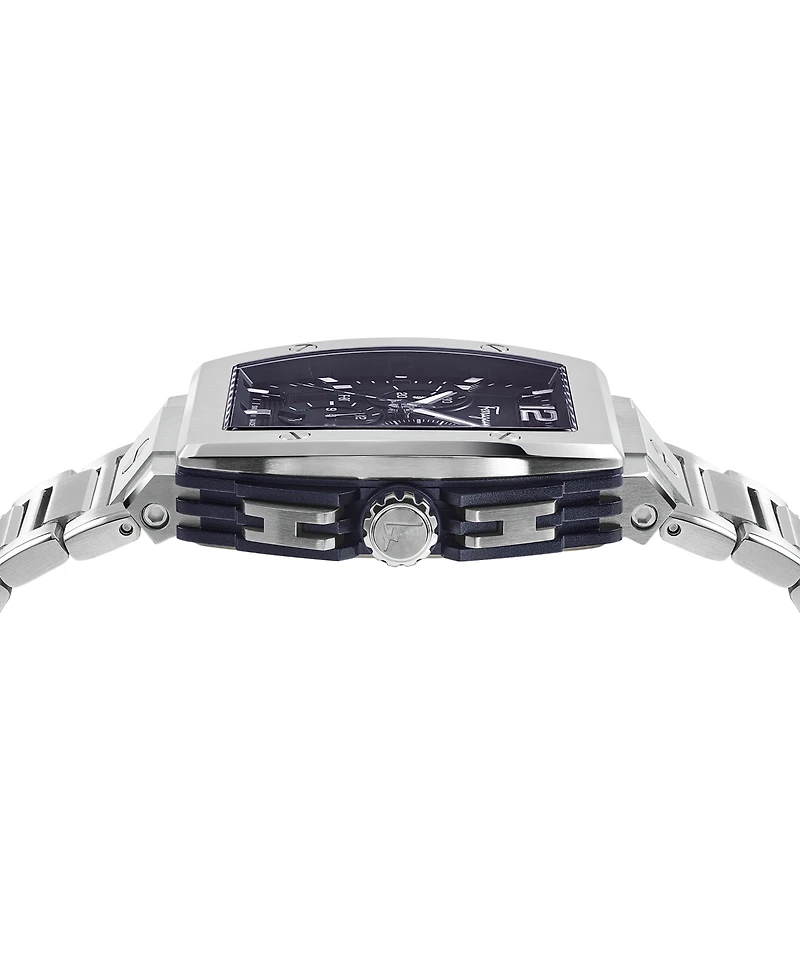 Salvatore Ferragamo Men's Swiss Chronograph F-80 Tonneau Stainless Steel Bracelet Watch 42mm