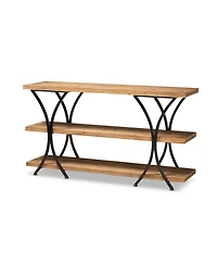Baxton Studio Terrell Modern 59.8" Rustic and Industrial Finished Wood and Finished Metal Console Table