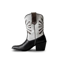 Bala Di Gala Women's Italian Western White Premium Leather Boots Fireworks by