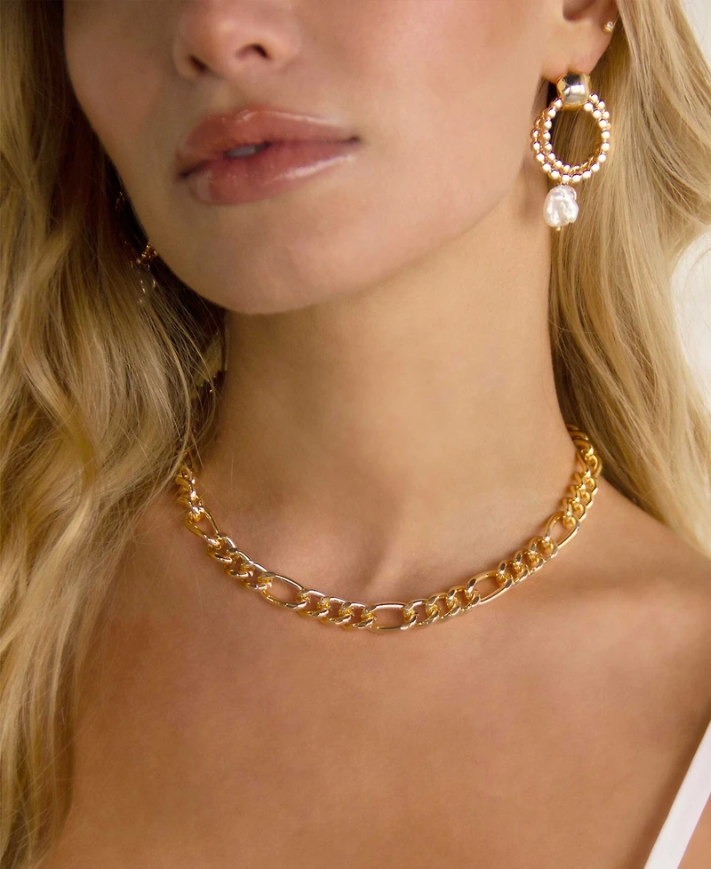 Ettika 18K Gold Plated Pave Clasp and Chain Necklace