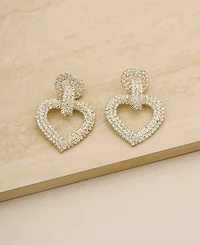 Ettika 18K Gold Plated Dove Drop Heart Earrings