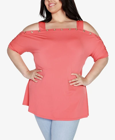 Belldini Plus Cold Shoulder Top
