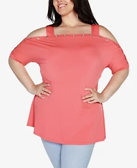 Belldini Plus Cold Shoulder Top