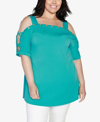 Belldini Plus Cold Shoulder Top