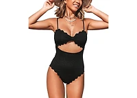 Cupshe Women's One Piece Swimsuit Cutout Scallop Trim Bathing Suit