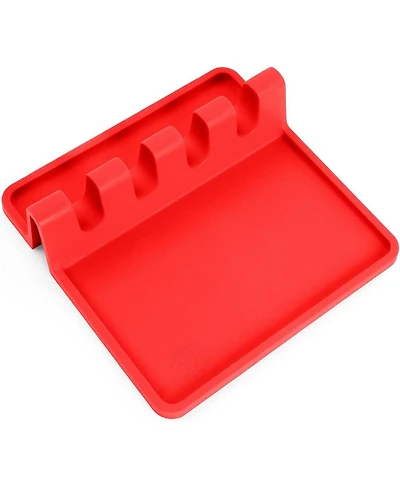 Silicone Utensil Rest with Drip Pad for Multiple Utensils