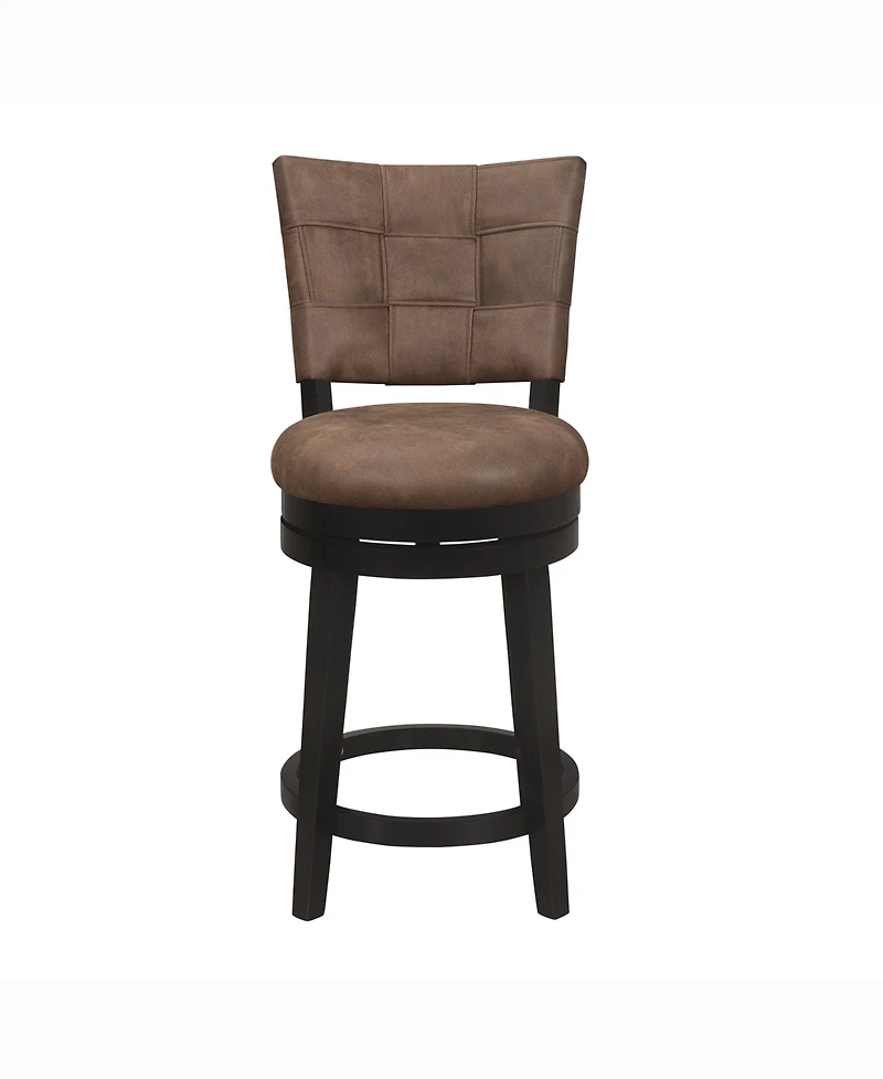 Hillsdale 40.25" Wood and Upholstered Kaede Furniture Counter Height Swivel Stool