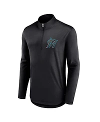 Men's Fanatics Black Miami Marlins Tough Minded Quarter-Zip Jacket