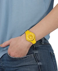 Versus Versace Women's 2 Hand Quartz Fire Island Yellow Silicone Watch, 39mm