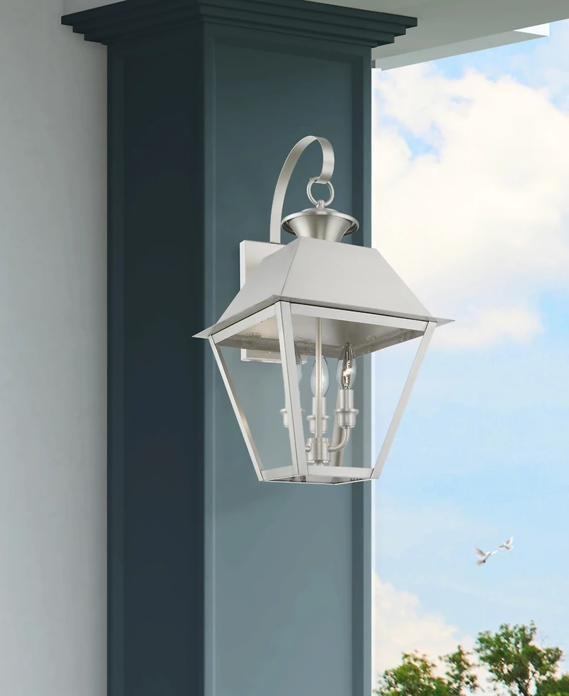 Livex Wentworth 3 Light Outdoor Large Wall Lantern