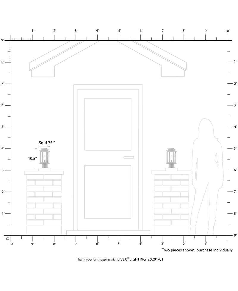 Livex Princeton 1 Light Outdoor Mini Post Top Lantern