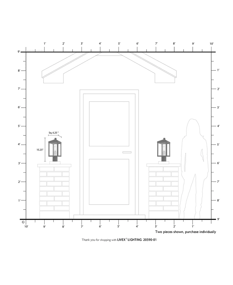 Livex Nyack 1 Light Outdoor Post Top Lantern