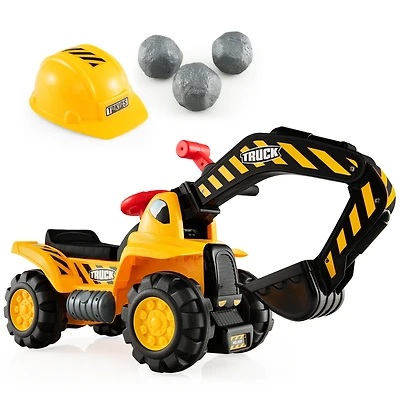 Kids Toddler Ride On Excavator Digger Truck Scooter Seat Storage