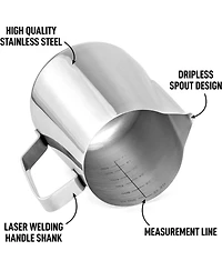 Frothing Pitcher Milk Frother Cup - Easy to Read Measurements
