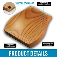 Zulay Kitchen Wood Spoon Rest For - Smooth Wooden Holder Stovetop