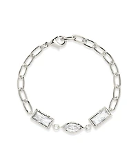 Sterling Forever Tate Cz Chain Bracelet