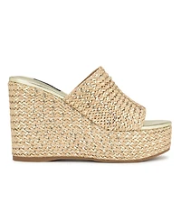 Nine West Women's Everie Woven High Platform Wedge Sandals