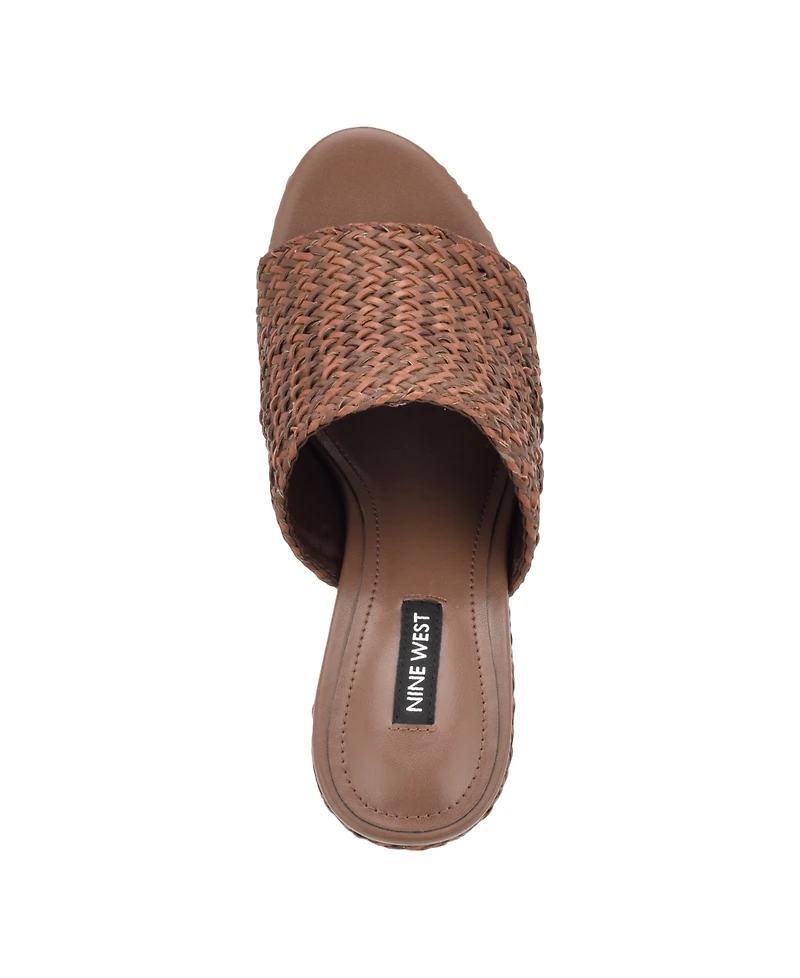 Nine West Women's Everie Woven High Platform Wedge Sandals