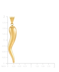 Men's Polished Cornicello Horn Pendant in 10k Gold