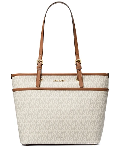 Michael Kors Logo Large Top Zip Pocket Tote