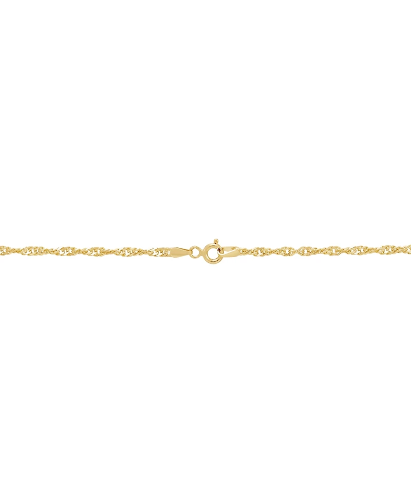 Lightweight Singapore Link 20" Chain Necklace in 14k Gold