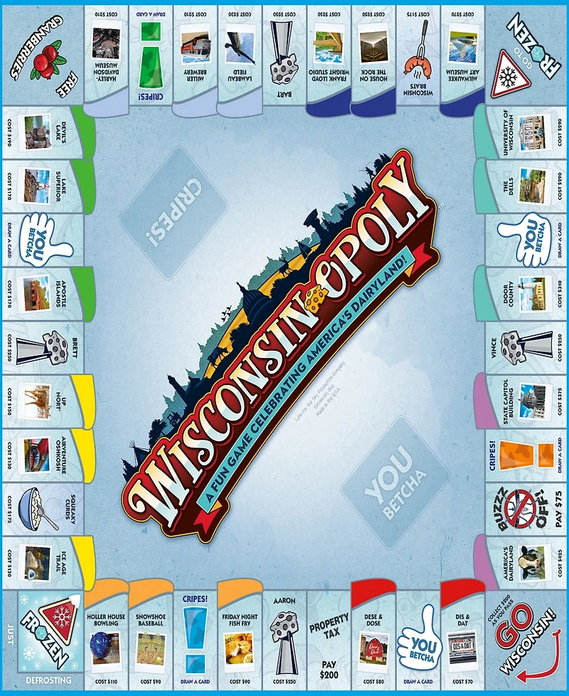 Late for the Sky Wisconsin-Opoly Classic Board Game With a Wisconsin Twist