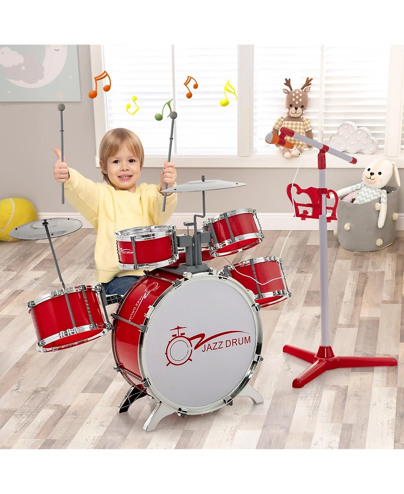 Jazz Drum Set for Toddler Kids Educational Toy w/Keyboard Cymbal