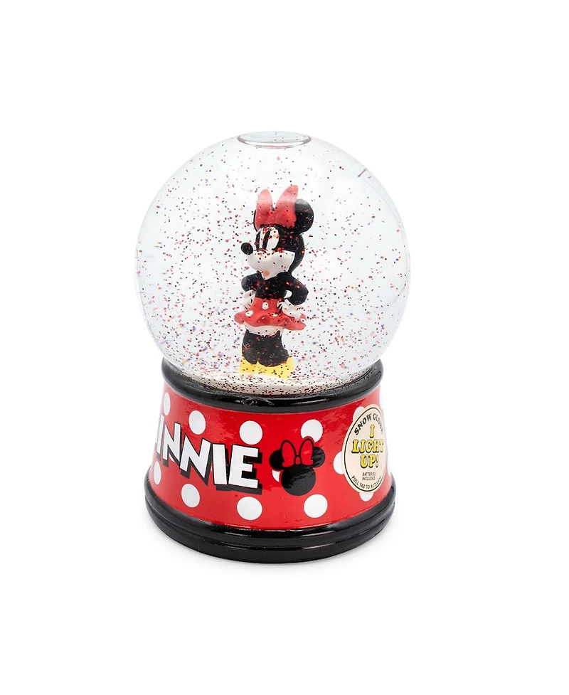 Disney Minnie Mouse Light-Up Snow Globe with Swirling Glitter Display Piece Decoration | Home Decor for Kids Room Essentials | Precious Keepsake, Cute