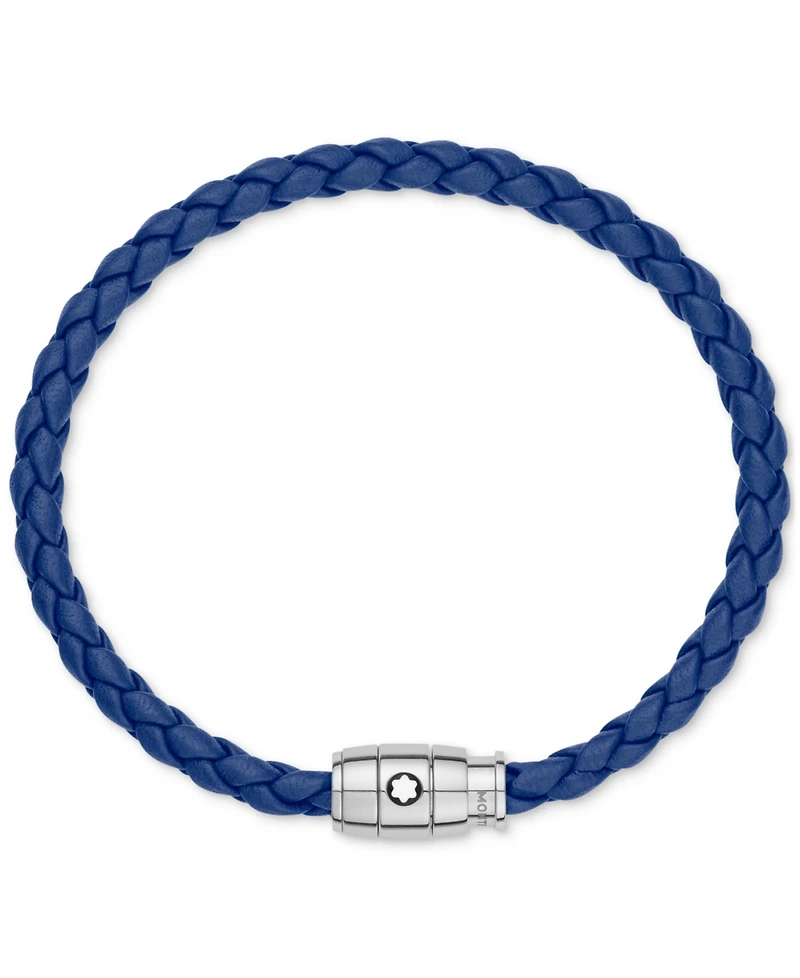 Montblanc Blue Braided Leather Bracelet