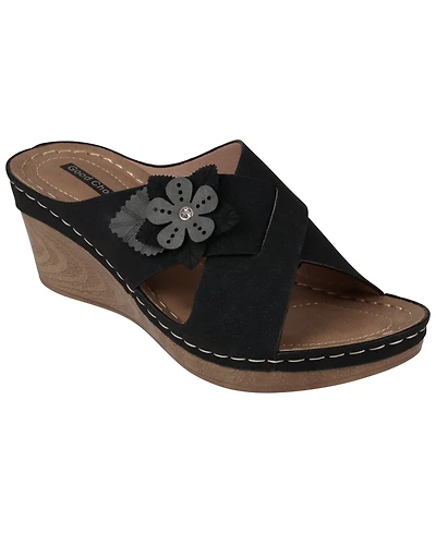 Gc Shoes Women's Selly Flower Wedge Sandals