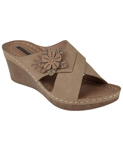 Gc Shoes Women's Selly Flower Wedge Sandals