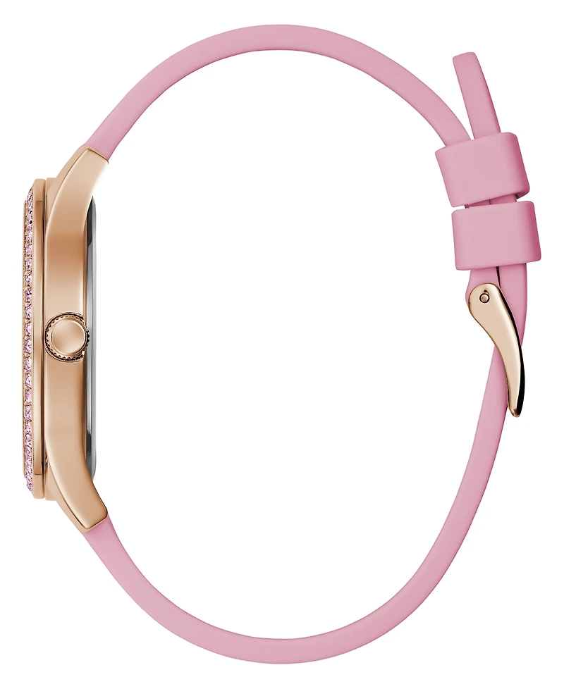 Guess Women's Analog Pink Silicone Watch 38mm
